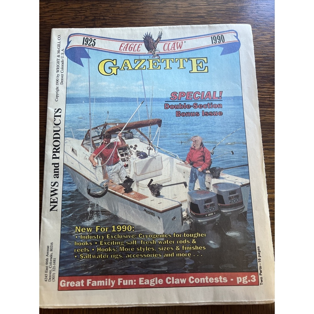 Rare - Eagle Claw Fishing Gazette 1990 News & Products excellent condition